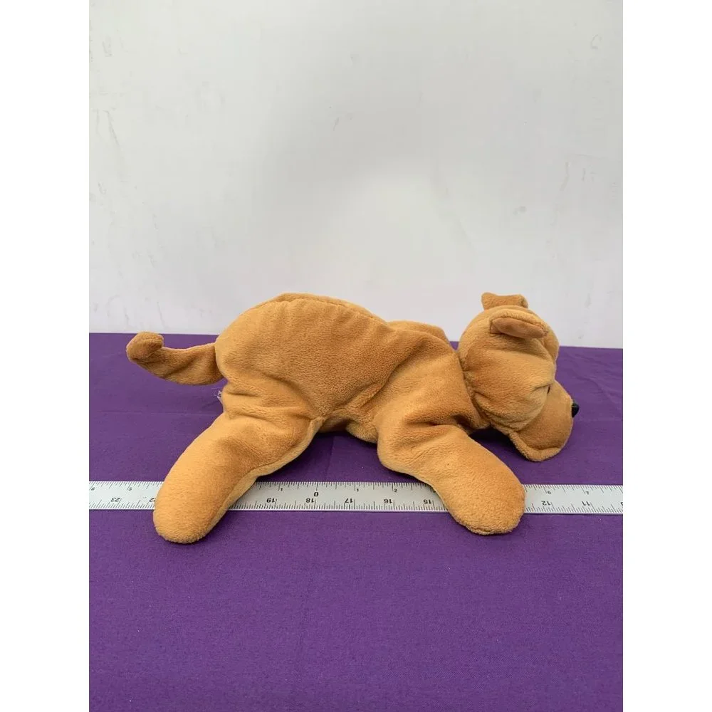Fiesta Hound Dog Laying with Beanbag Legs 10 Inch Caramel Colored Vintage - Picture 4 of 11